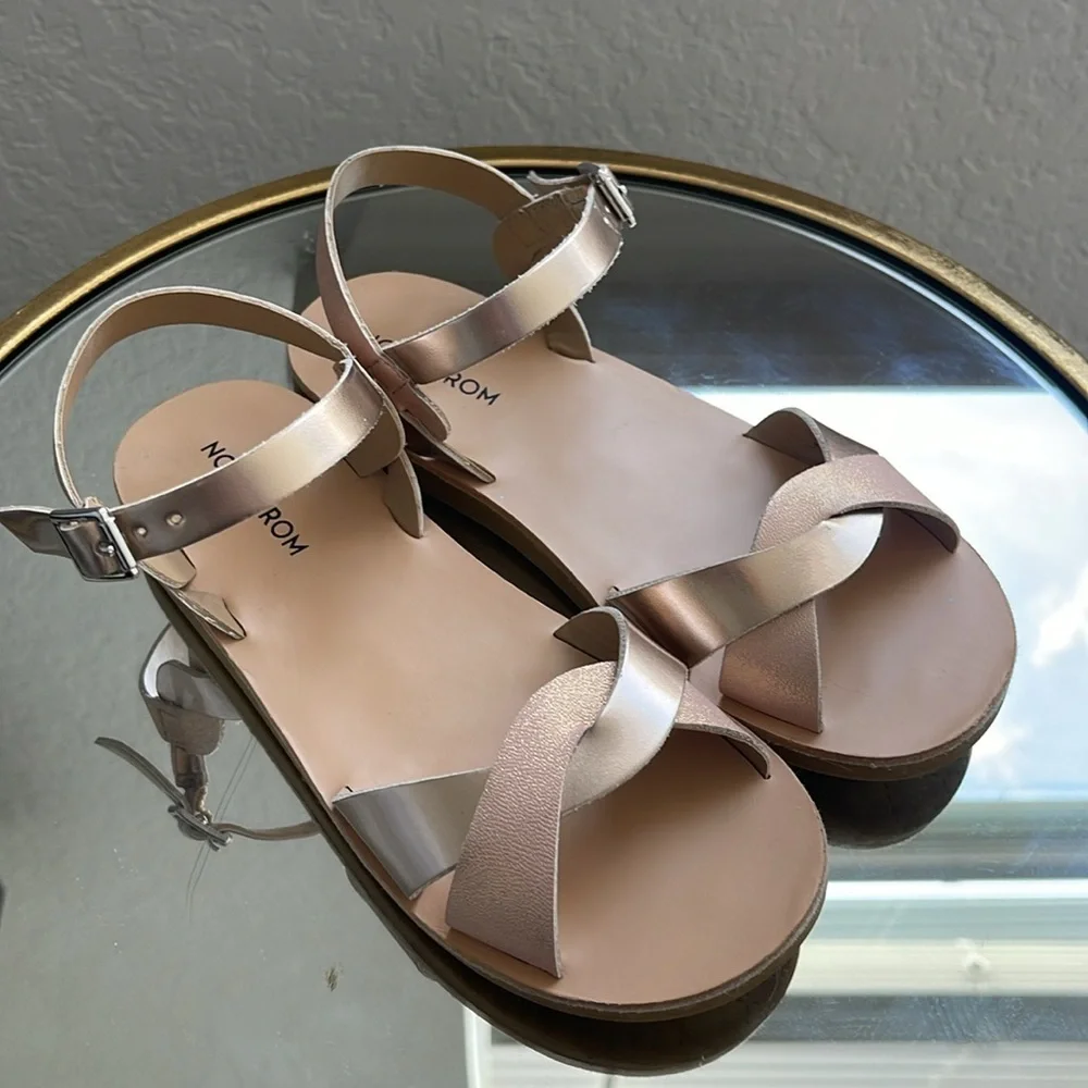 Rose Gold and Pink Shimmer Sandals